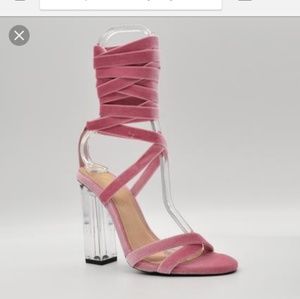 Pink strappy heel